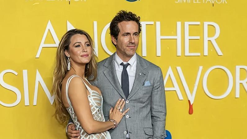 Blake Lively e Ryan Reynolds na première de "Outro Pequeno Favor" em Nova York