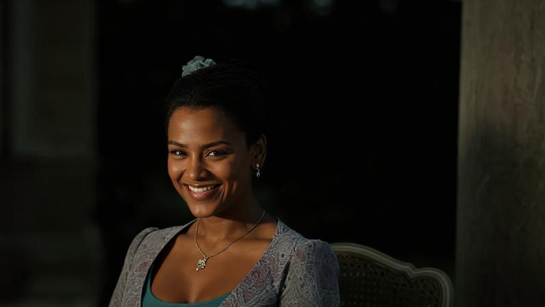 Simone Ashley em vídeo de erros de gravação de "Bridgerton"