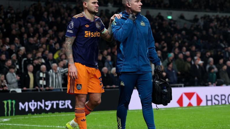 Bruno Guimarães em jogo do Newcastle United contra o Tottenham Hotspur 10 de fevereiro de 2026 Action Images via Reuters/Paul Childs
