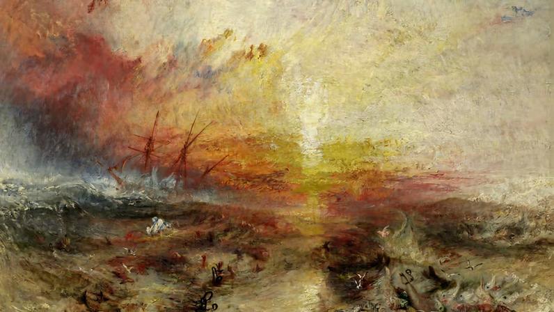 J. M. W. Turner, *SlaversThrowing overboard the Dead and Dying – Typhon coming on* (*The Slave Ship*) (1840) which sits at the Museum of Fine Arts, Boston