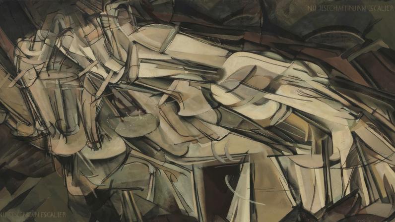 Duchamp’s oil *Nude Descending a Staircase No. 2* (1912)