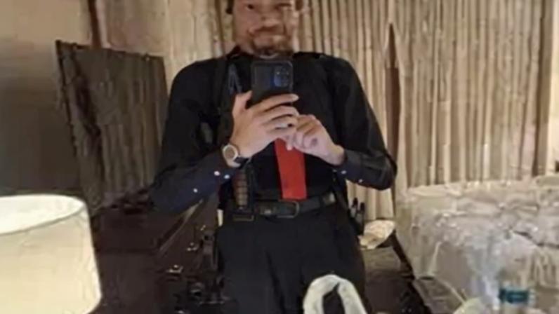 Department of Justice Photos from the justice department show Cole Allen posing in front of a mirror with several weapons