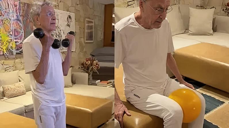 Caetano Veloso posta treino de exercícios neste sábado (4)