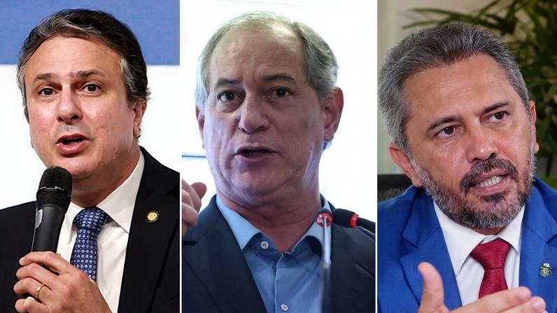Camilo Santana (PT), Ciro Gomes (PSDB) e Elmano de Freitas (PT)