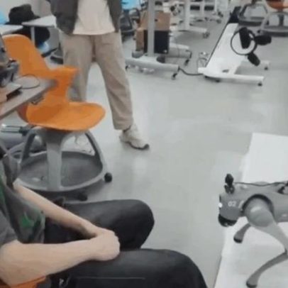 Pensamento humano faz cão robô se mover, unindo mente e máquina