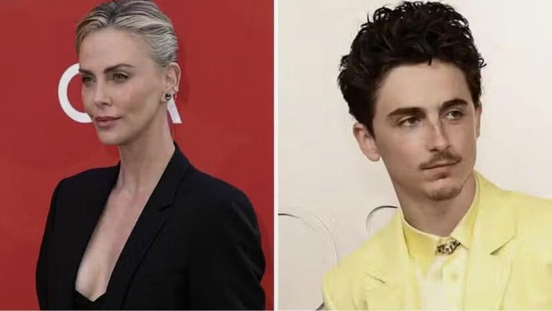Charlize Theron e Timothée Chalamet — Foto: Reprodução