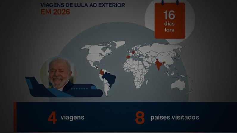 Lula acumula 16 dias fora do Brasil em quatro viagens em 2026