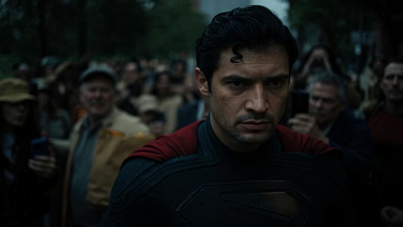 David Corenswet em cena de Superman, do cineasta James Gunn — Foto: Divulgação