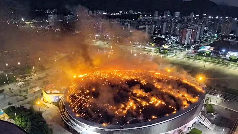 Fogo no Velódromo do Rio de Janeiro — Foto: Divulgação/CBMERJ