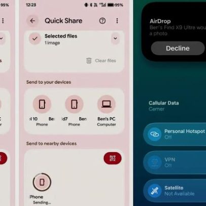 Integração entre Quick Share e AirDrop chega a dois novos celulares Android