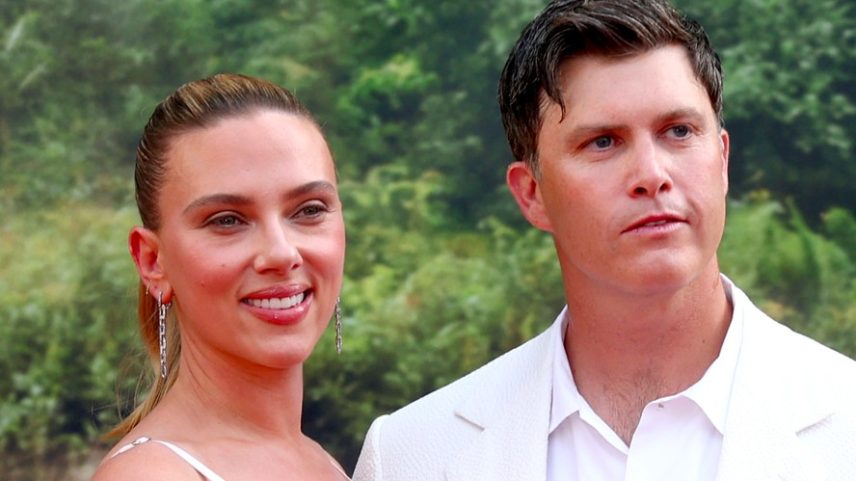 Scarlett Johansson com o marido, o comediante Colin Jost