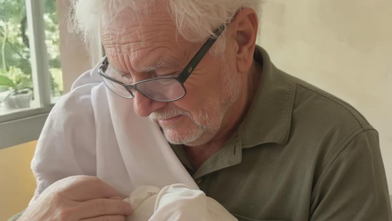 Carlos Alberto de Nóbrega posta foto com bisneto e ambos choram