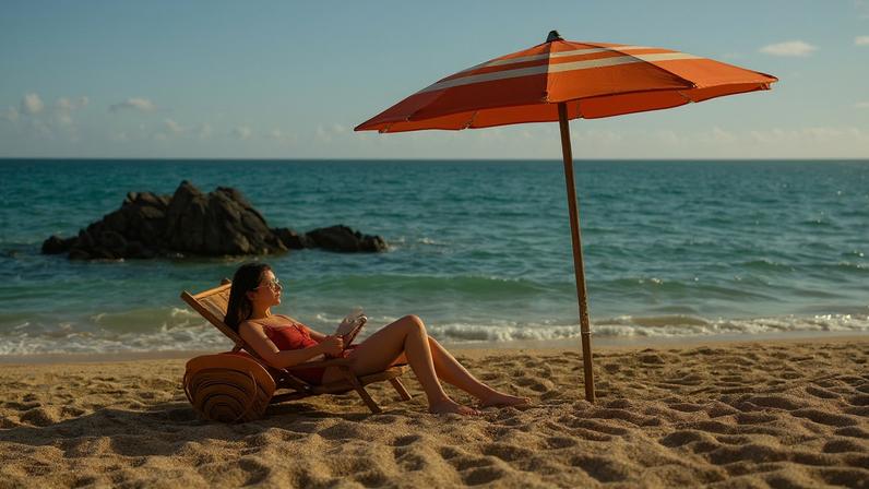 Mulher na praia de férias - Metrópoles
