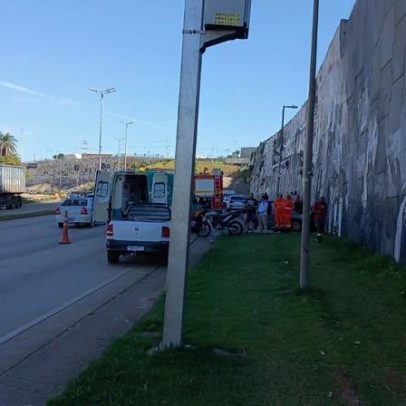 Engavetamento com cinco veículos deixa três feridos na Via Expressa em frente à Arena MRV