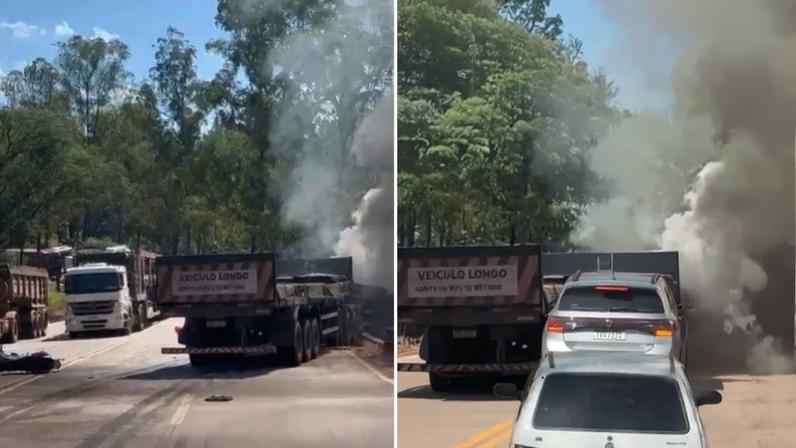 Rodovia no sentido Belo Horizonte está totalmente interditada