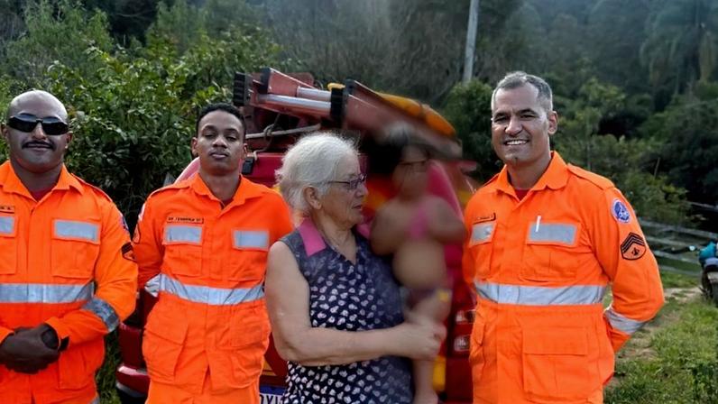 Após localização, militares fizeram avaliação inicial na dupla e constataram que ambos não tinham ferimentos