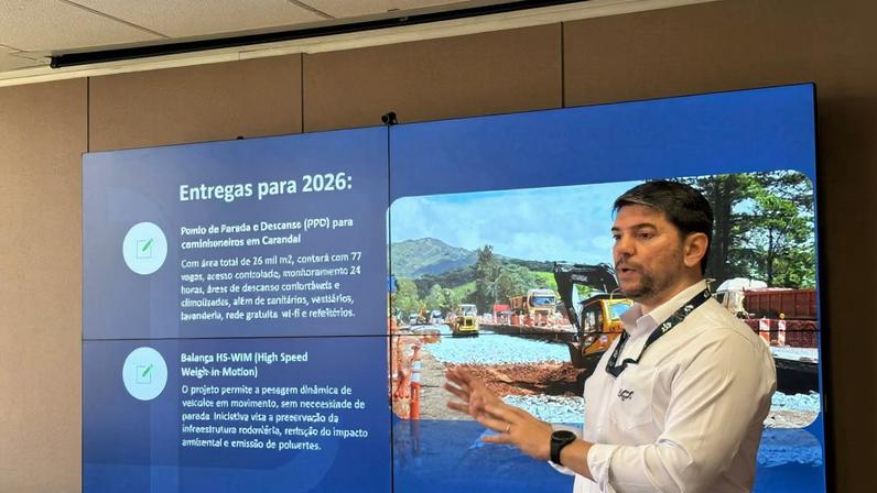 Eric Camargo, diretor-executivo da EPR Via Mineira, anuncia entrega de obras para 2026