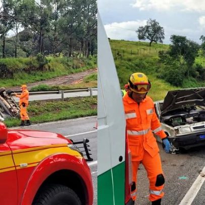 Dois capotamentos são registrados na BR-381, em Minas Gerais