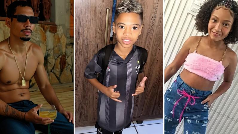 Heitor Felipe, de 9 anos, o pai dele, Felipe Júnior Moreira Lima, de 26 anos, e uma prima, de 11, morreram na chacina