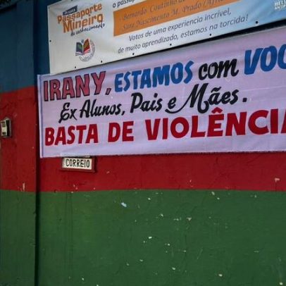 Comunidade faz faixa de apoio à vice-diretora após confusão com pai de aluna