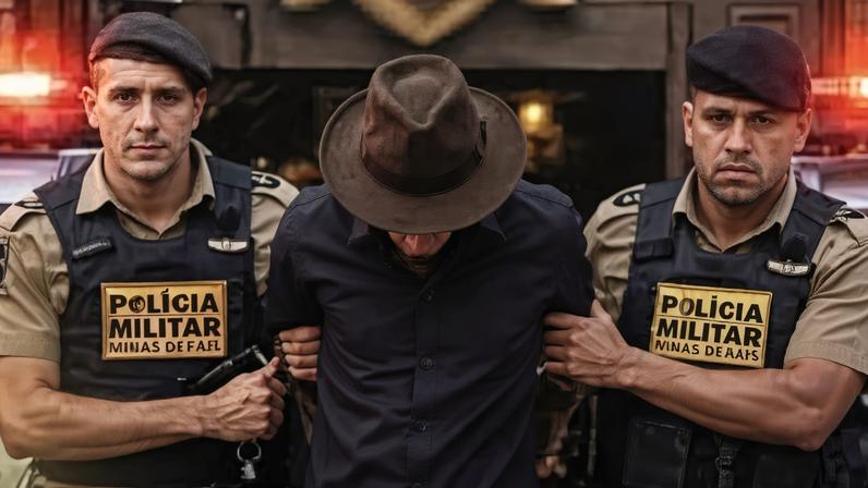 Segundo a PM, o padrão de cores do uniforme e acessórios poderiam induzir a população a acreditar que a figura era verdadeira