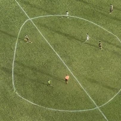 Círculo central torto em campo do ABC gera atenção