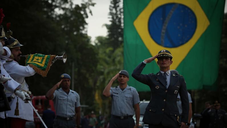 Coronel Glauce Anselmo Cavalli durante a cerimônia de posse como comandante-geral da Polícia Militar de São Paulo, na Academia do Barro Branco, nesta quarta-feira (29). (Foto: Pablo Jacob/Governo de SP)