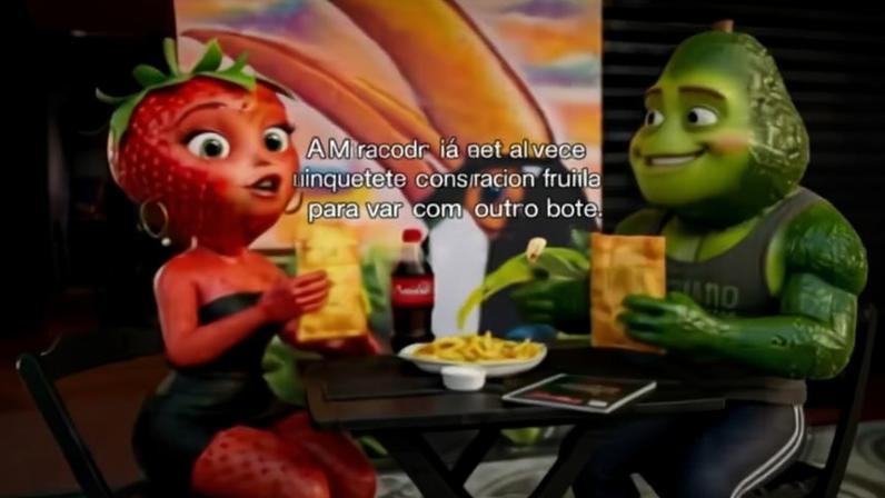 Personagens como Moranguete e Abacatudo, criados com IA, saem do entretenimento e passam a ser usados por marcas e pequenos negócios para atrair público e engajar nas redes sociais
