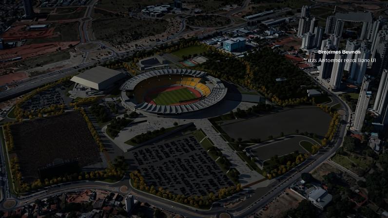 Vista aérea do estádio Serra Dourada, em Goiânia