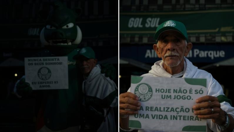 Aos 83 anos, palmeirense realiza sonho de ver o time de perto