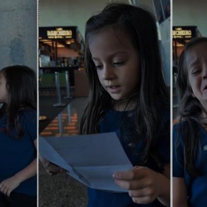 Menina reage ao descobrir que vai para a Disney em vez de Brasília