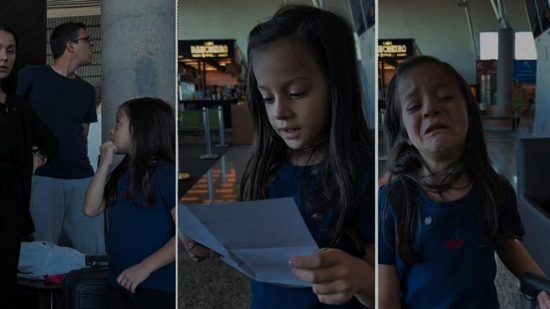 Olivia achou que ia para Brasília e caiu no choro quando descobriu que a viagem era para a Disney — Foto: Reprodução/ Instagram