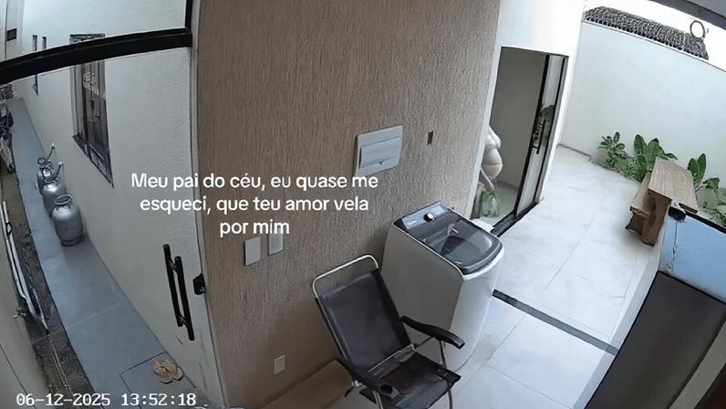 Grávida, Maria Antônia Teixeira Leal sofreu uma queda no quintal de casa — Foto: Reprodução/TikTok