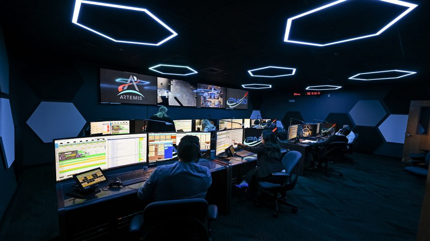 LUCA (Lunar Utilization Control Area) at NASA Marshall is specially designed to support a wide variety of science operations on and around the Moon – and beyond. Engineers in the LUCA monitored operations for the Lunar Node-1 experiment, an autonomous navigation payload that was part of the first NASA Commercial Lunar Payload Services (CLPS) launch on Intuitive Machines’ Nova-C lunar lander in 2024. NASA Marshall flight controllers will use the LUCA again for Artemis II to monitor science operations.