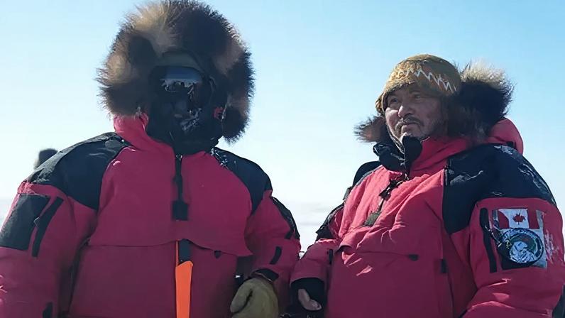 Two Canadian Rangers on the final stretch of a 5,200 kilometre journey across the Arctic.