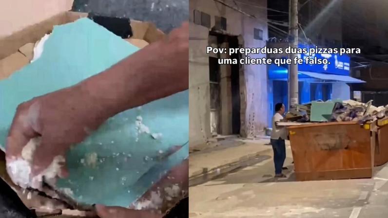 Pizzaria enviou pizza de entulho para cliente que enviou falso comprovante de Pix