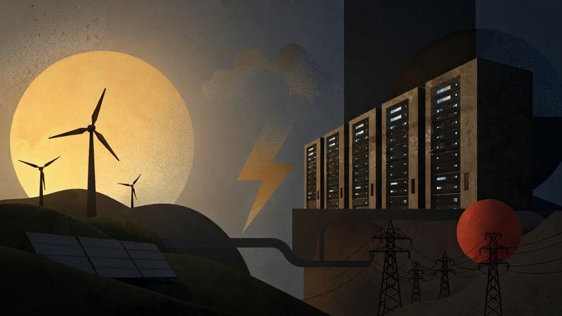 Ferramentas de inteligência artificial demandam muita energia para processamento. (Foto: Imagem criada utilizando Dall-E/Gazeta do Povo)