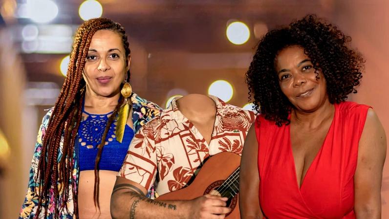 Bárbara Alves (de vermelho), Cesar Henc e Michelle Oliveira participam da edição inaugural do projeto 'O Palco é Seu'