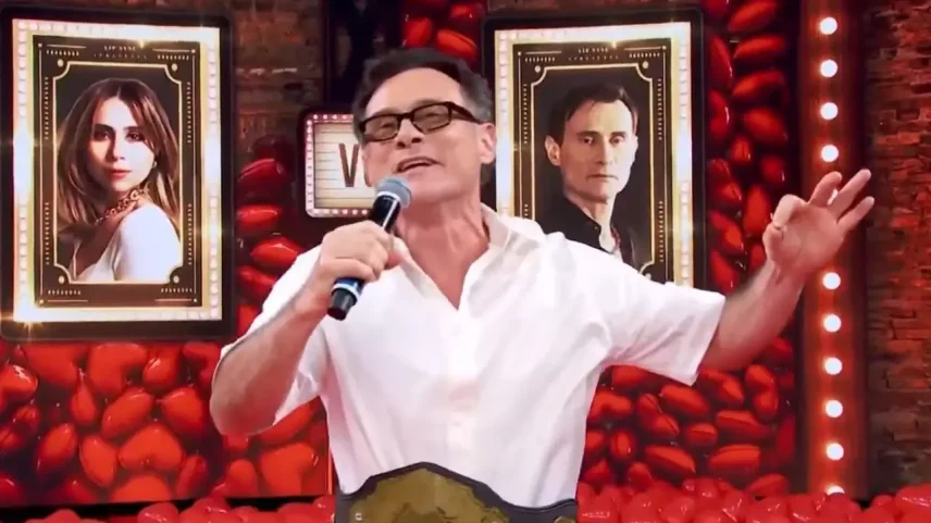 Enrique Diaz vence a 'Batalha do Lip Sync' no Domingão e manda indireta para Juliano Cazarré