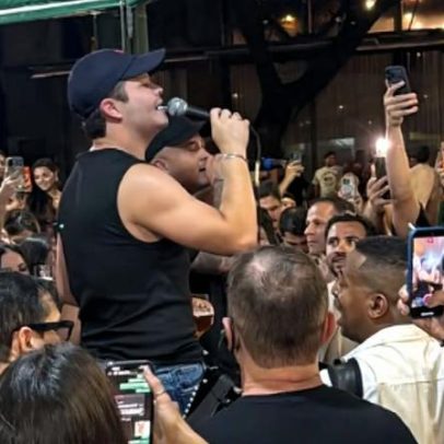 Matheus & Kauan fazem show surpresa no Tizé Bar, no Lourdes