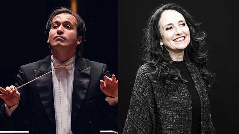 O maestro José Soares e a pianista Sonia Rubinsky