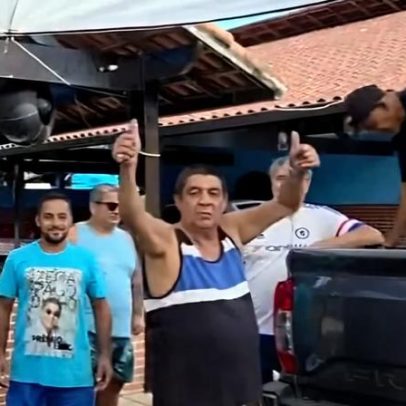 Zeca Pagodinho distribui ovos de Páscoa à comunidade de Xerém