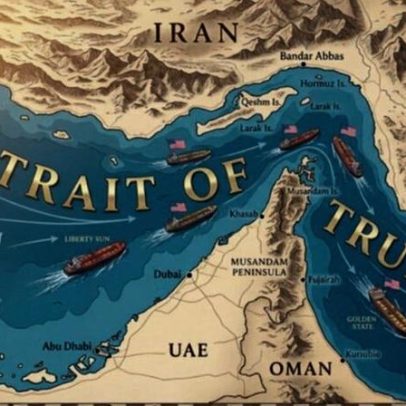 Trump divulga mapa com seu nome no lugar de Ormuz