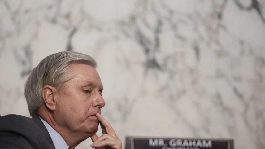 O senador republicano Lindsay Graham, em foto de 2020. (Foto: ALEX EDELMAN/EFE/EPA/POOL)
