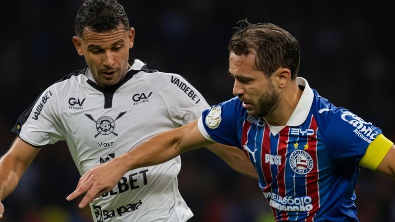 Everton Ribeiro durante partida entre Bahia e Remo no estádio Fonte Nova
