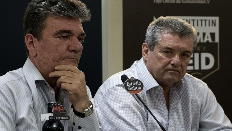 Ex-presidente do Corinthians Andrés Sanchez ao lado de Matías Romano, ex-diretor financeiro