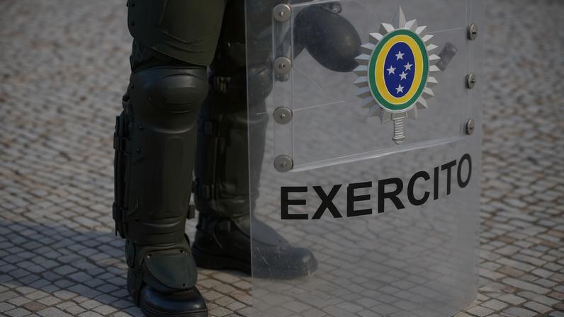 Imagem colorida de escudo do Exército