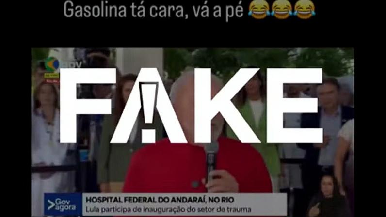 É #FAKE que Lula tenha recomendado caminhada por causa do aumento da gasolina; declaração era sobre uso de Ozempic — Foto: Reprodução