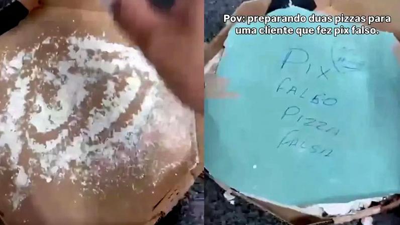 Pizzaria de MG viraliza ao enviar pizza de entulho em resposta a golpe do Pix