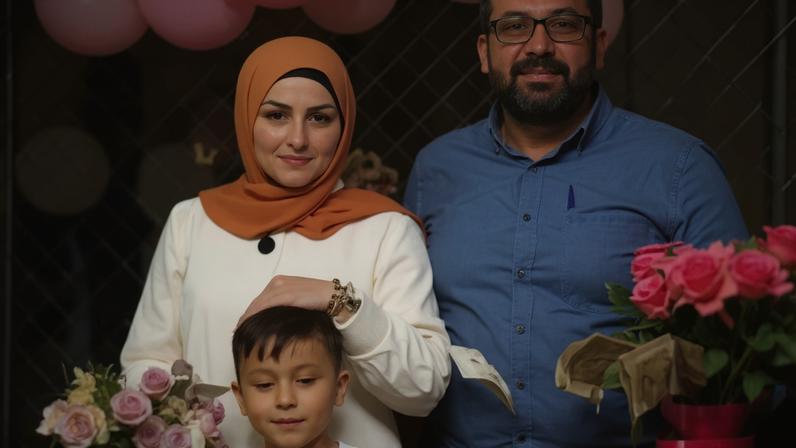 A brasileira Manal Jaafar, o marido libanês Ghassan Nader, e o menino brasileiro de 11 anos Ali Ghassan Nader. Os três morreram em um ataque de Israel sobre o Líbano.
